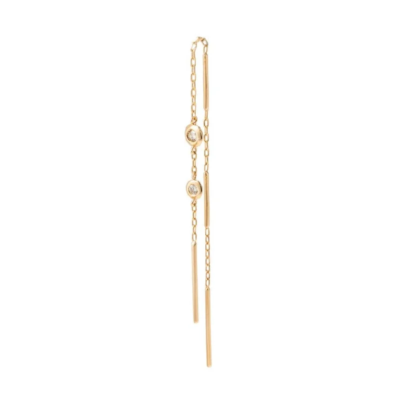 real zircon gemstone bracelet "All About Basics" Toggle Diamond Chain Earring