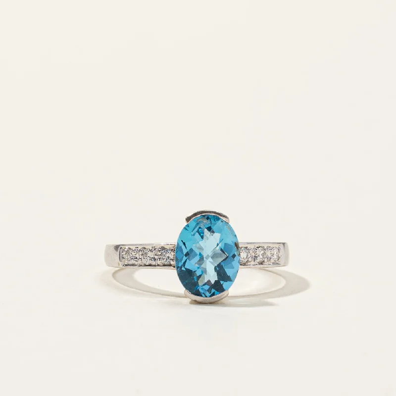 adjustable charm necklace Topaz & Diamond Ring | 2.00ct | 0.12ctw | SZ 7.25 |