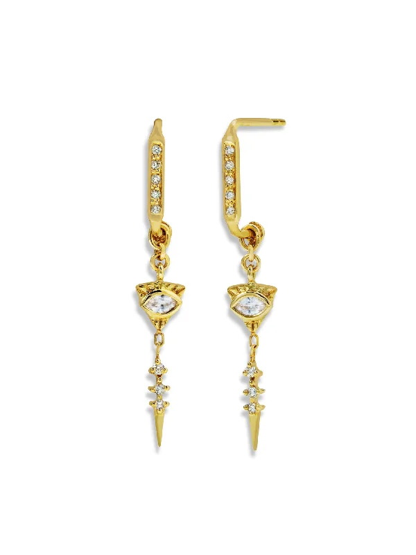 simple crystal pendant necklace Totem Sapphire Eyes and Diamond Yellow Gold Drop Earrings simple crystal pendant necklace Totem Sapphire Eyes and Diamond Yellow Gold Drop Earrings