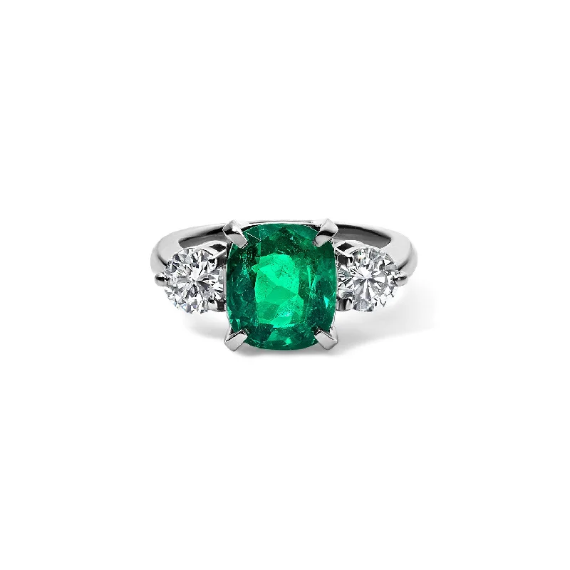 rose gold ring with diamonds Vintage Cushion Cut Emerald Ring