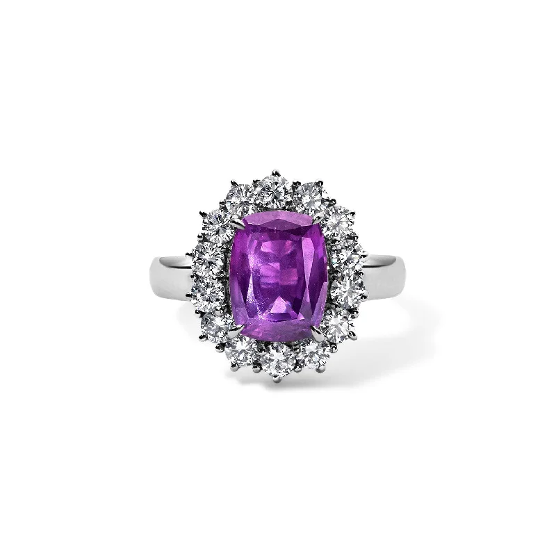 sparkling diamond drop earrings Vintage Elongated Reddish Purple Sapphire Ring
