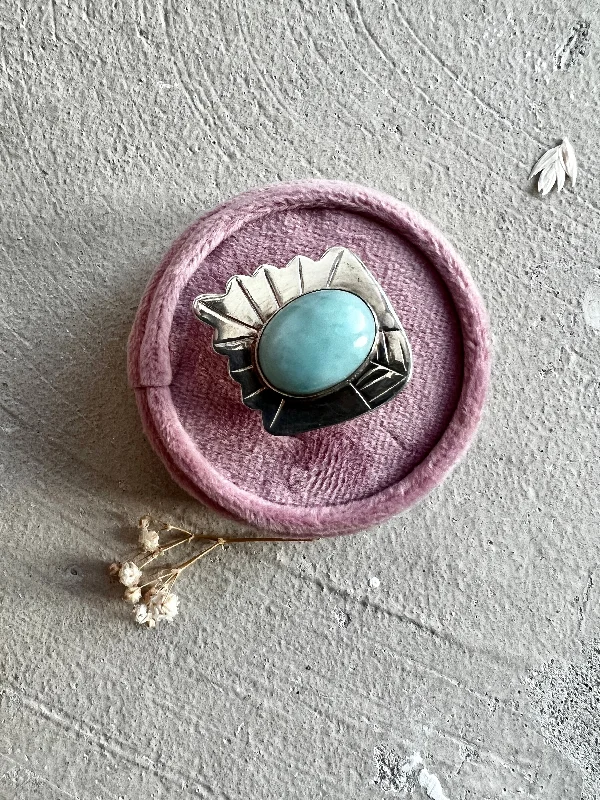 14k gold nose ring hoop Vintage Larimar Ring