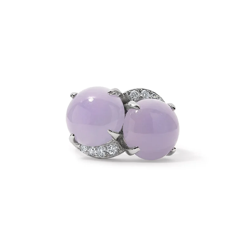 celestial star earrings stud Vintage Lavender Jade and Diamond Moi et Toi Ring