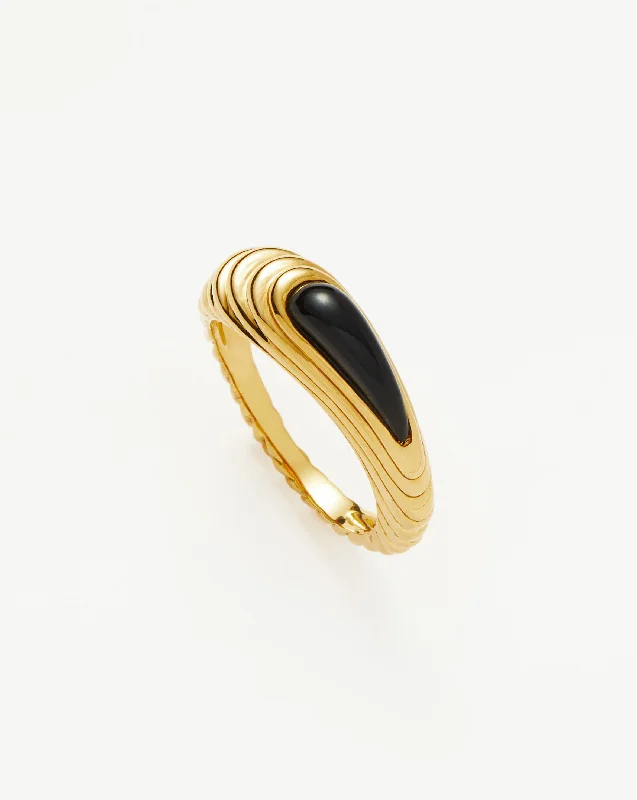unique silver branch ring Wavy Ridge Gemstone Stacking Ring