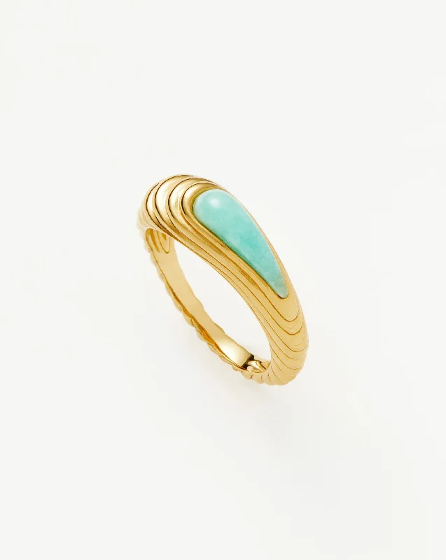 boho shell beaded anklet Wavy Ridge Gemstone Stacking Ring