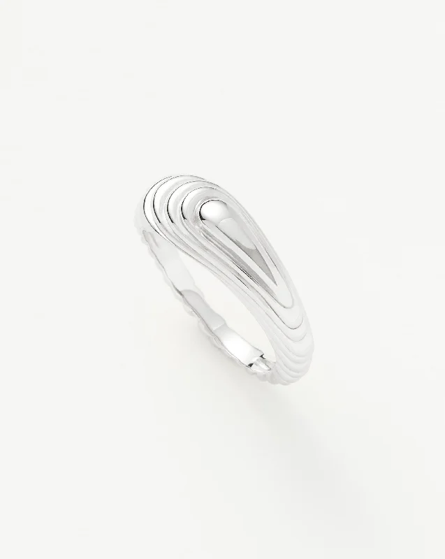 simple sapphire wedding band Wavy Ridge Stacking Ring