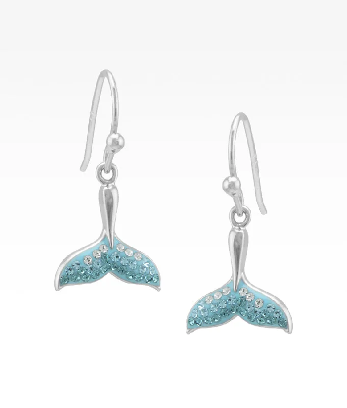 Crystal Whale Tail Earrings