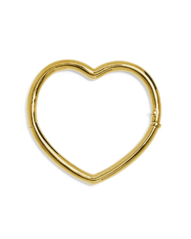 classic gold cuff bracelet Yellow Gold Heart Bangle