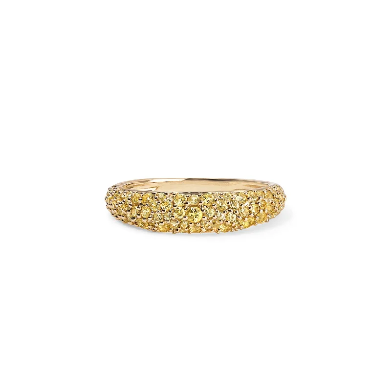 minimalist stacking rings set Yellow Sapphire Pave Stack Ring