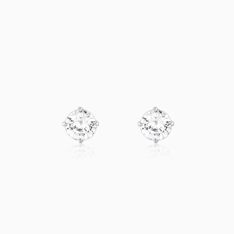 thin gold wire earrings Zircon Stoned Silver Studs