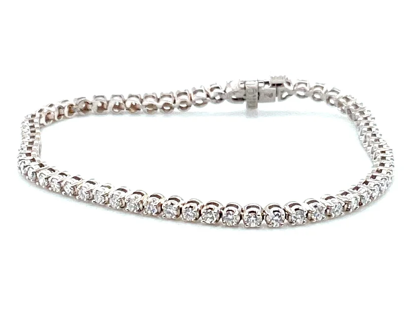 handcrafted gemstone drop earrings 14K White Natural Diamond Tennis Bracelet