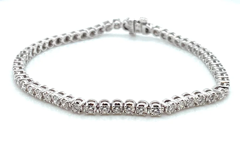 men’s sterling silver cufflinks 14K White Natural Diamond Tennis Bracelet