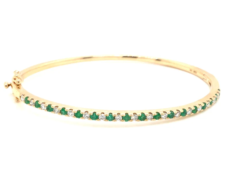 chunky gold chain necklace 14K Yellow Emerald and Natural Diamond Bangle Bracelet