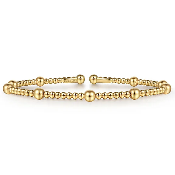 statement gold cuff earrings 14K Yellow Gold Bujukan Split Bangle