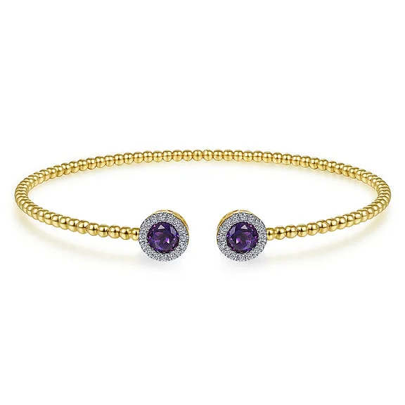 large vintage statement necklace 14K Yellow Gold Round Amethyst and Diamond Halo Bujukan Bangle large vintage statement necklace 14K Yellow Gold Round Amethyst and Diamond Halo Bujukan Bangle