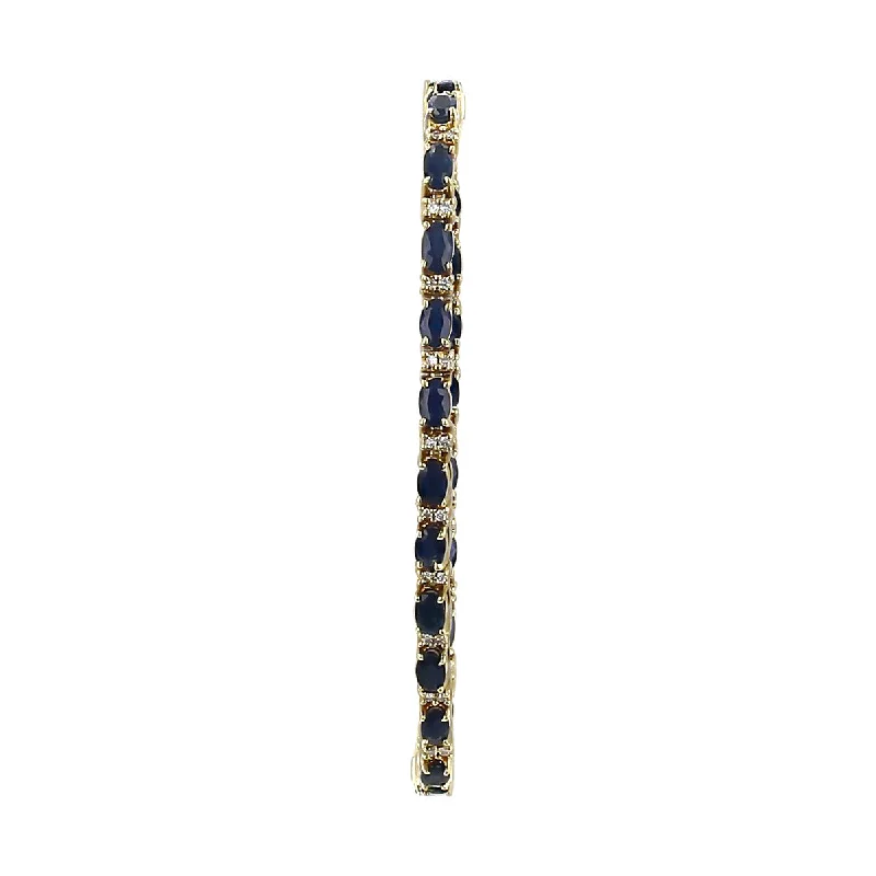 14K Yellow Gold Sapphire and Diamond Bracelet