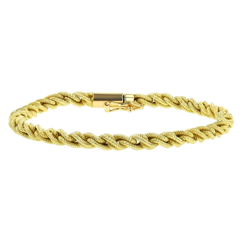 14K Yellow Gold Twist Rope Bracelet