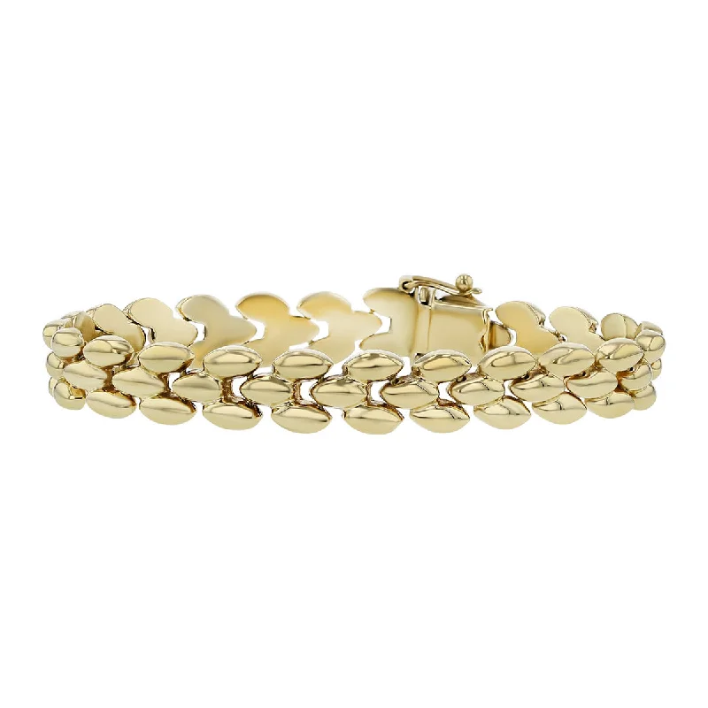 14K Yellow Gold Two Row Link Bracelet