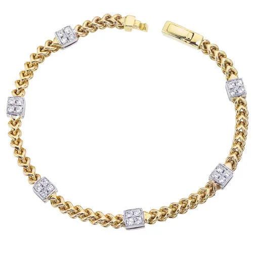 real opal engagement ring 14K Yellow & White Natural Diamond Station Bracelet