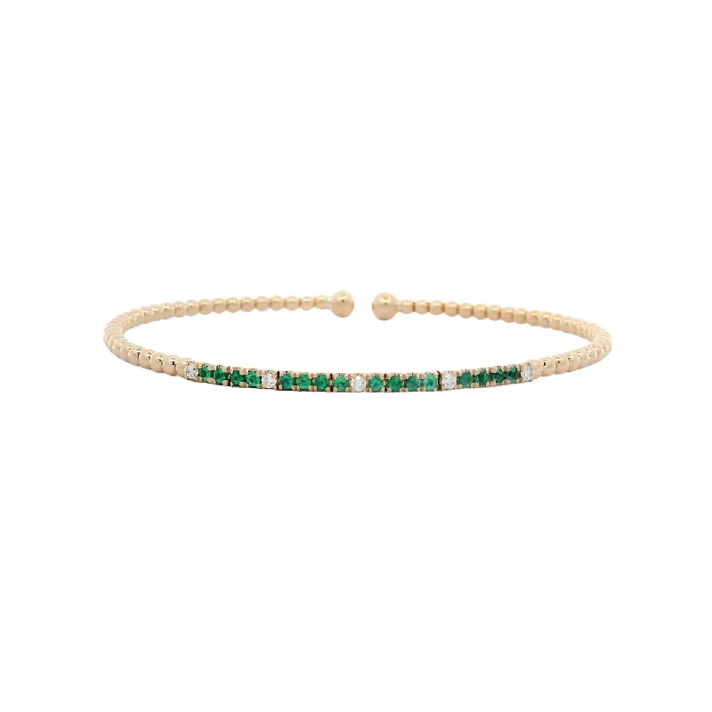 adjustable charm necklace 14KY Bujukan Emerald Diamond Split Bangle