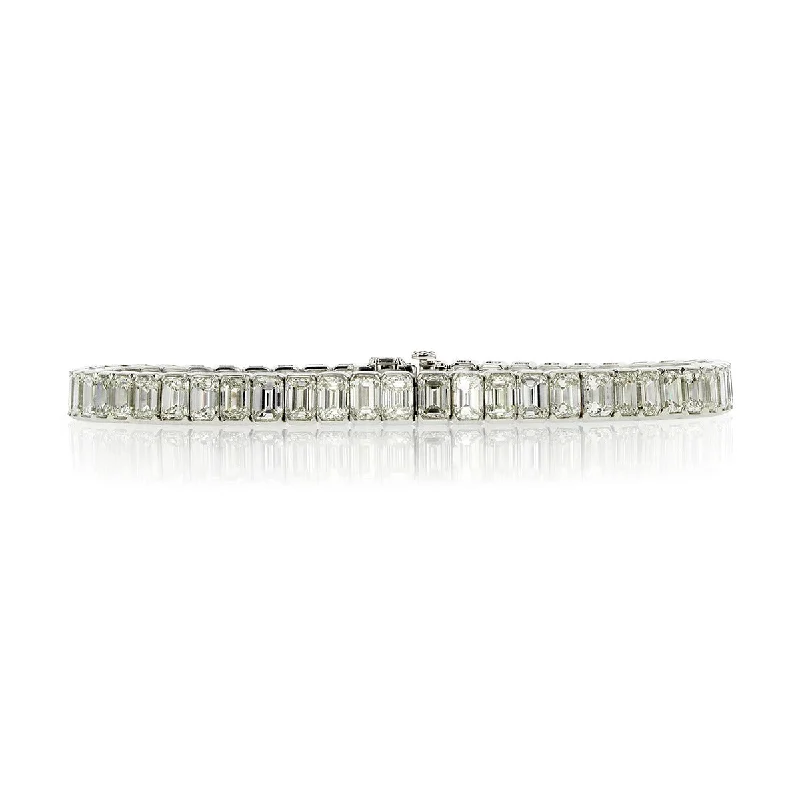 17.75-Carat Emerald-Cut Diamond Tennis Bracelet