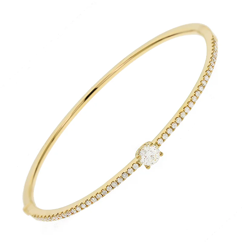 petite diamond promise ring 18 Karat Yellow Gold Bangle Bracelet with 44=0.55tw Round Diamonds