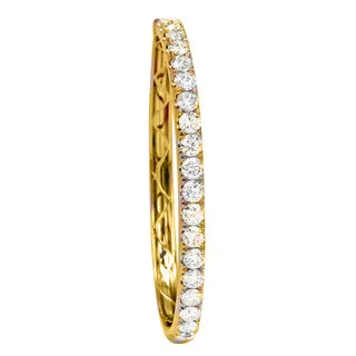 modern baguette diamond ring 18 Karat Yellow Gold Round Diamond Bracelet