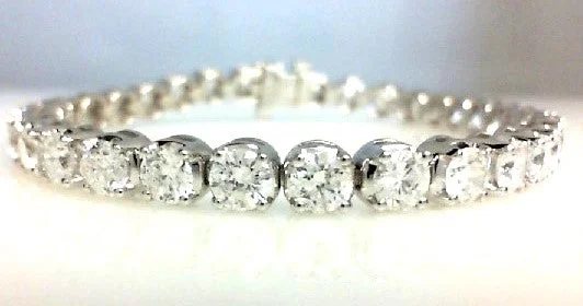 custom silver charm bracelet 18K White Natural Diamond Tennis Bracelet