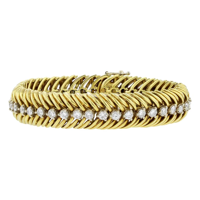 18K Yellow Gold Diamond Line Bracelet