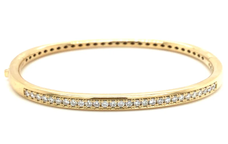 gold mesh bangle bracelet 18K Yellow Natural Diamond Hinged Bangle Bracelet