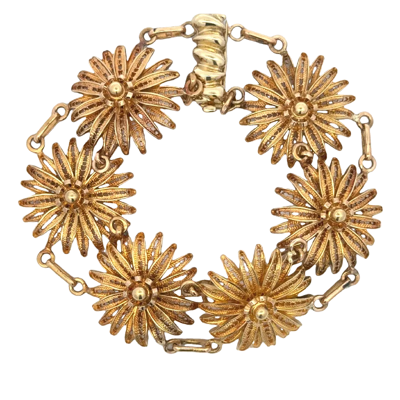 elegant art deco necklace 18KY/14KY Flower Bracelet