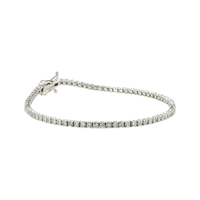 minimalist chain anklet gold 2.38 CTTW Diamond Tennis Bracelet in 14K White Gold