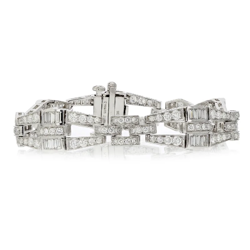 6.10 Carat Diamond Art Deco Style Bracelet