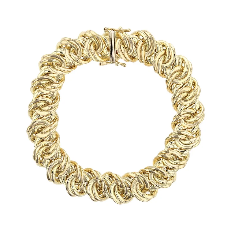 7-Inch 13mm 14K Yellow Gold Twisted Link Bracelet