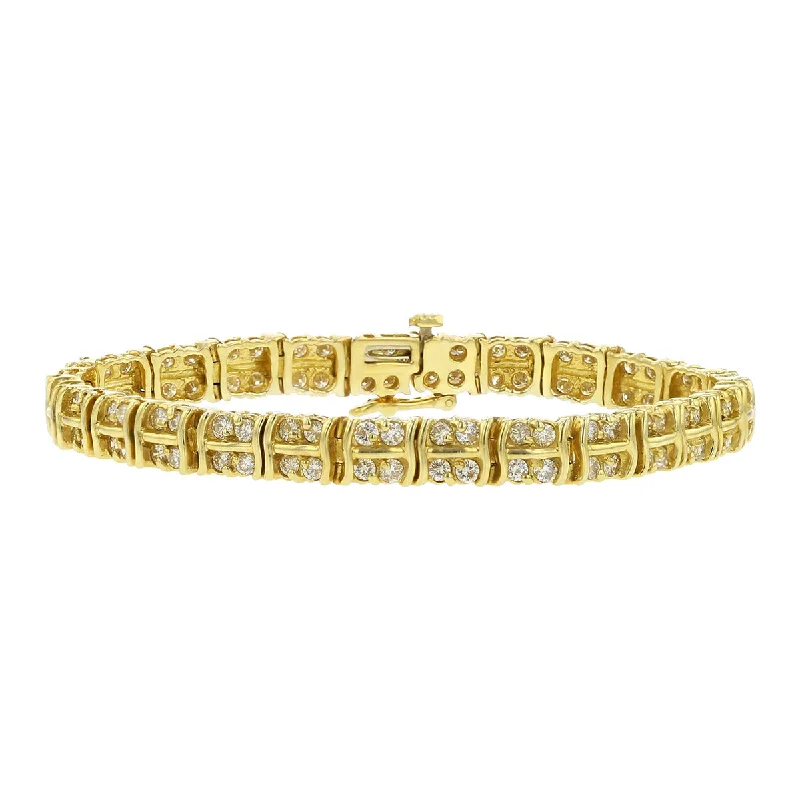 7-Inch 14K Yellow Gold Brilliant Diamond Bracelet