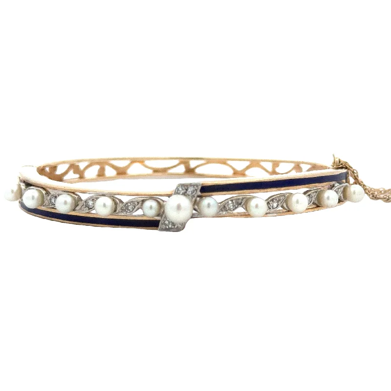 rose gold feather earrings Antique Diamond and Pearl Bangle