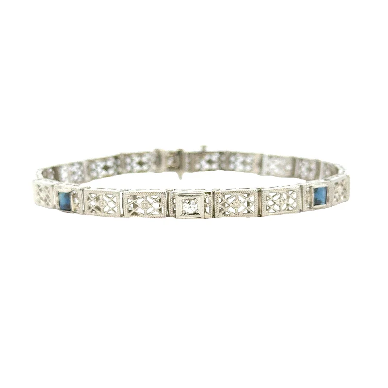 simple gold hoop earrings Antique Diamond and Sapphire Bracelet