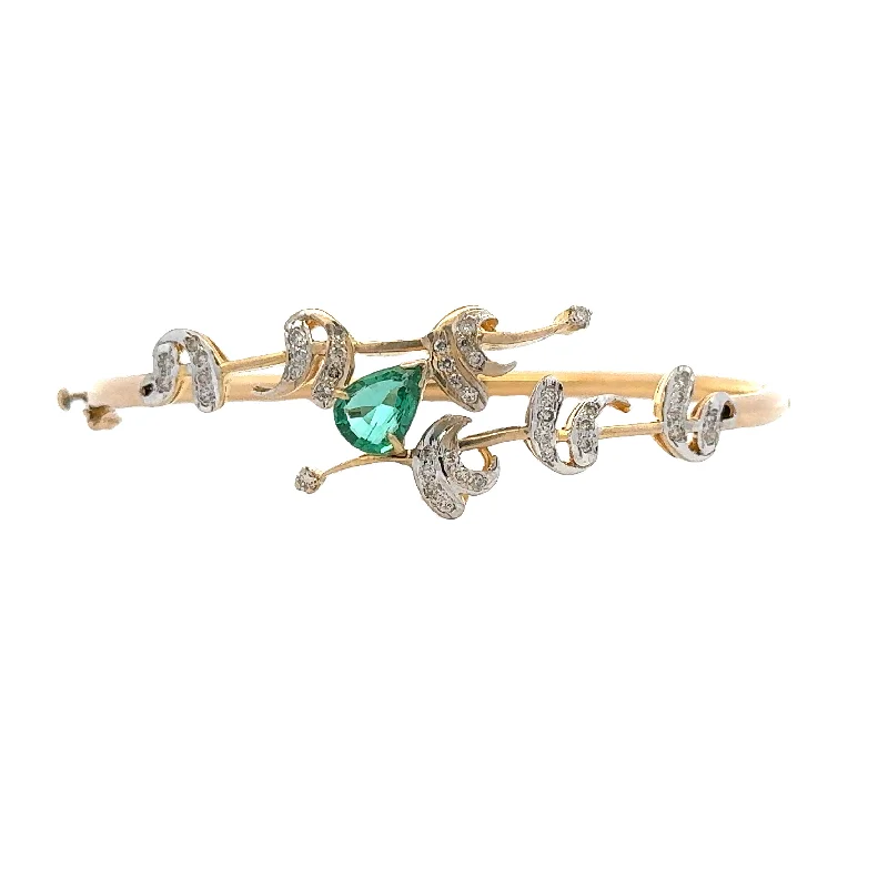 large statement turquoise ring Antique Emerald and Diamond Bangle