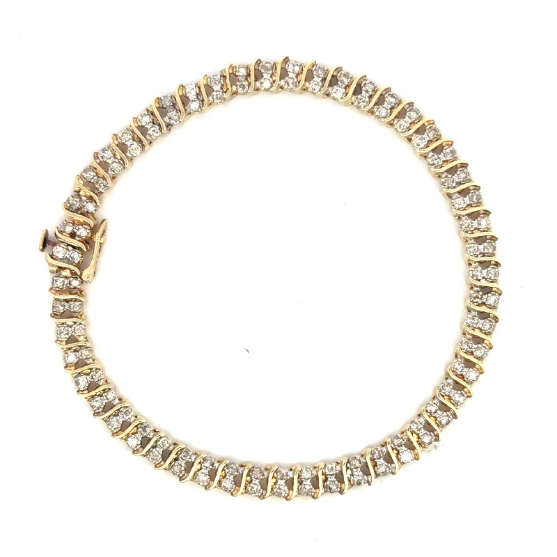 raw crystal cuff bracelet 2.25cttw "S" Link Bracelet