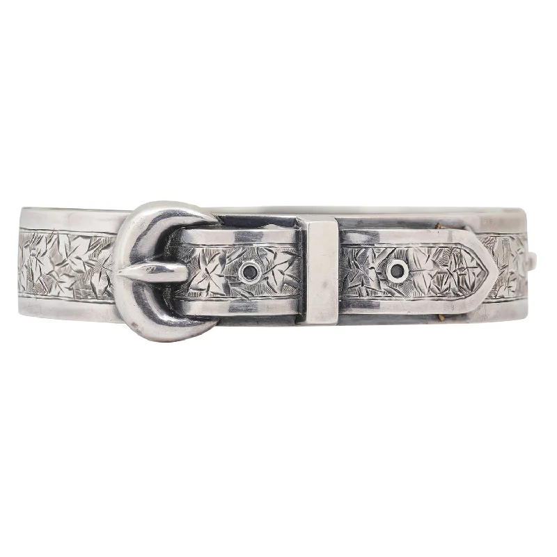 unique blue topaz ring Antique Silver Belt Buckle Bangle