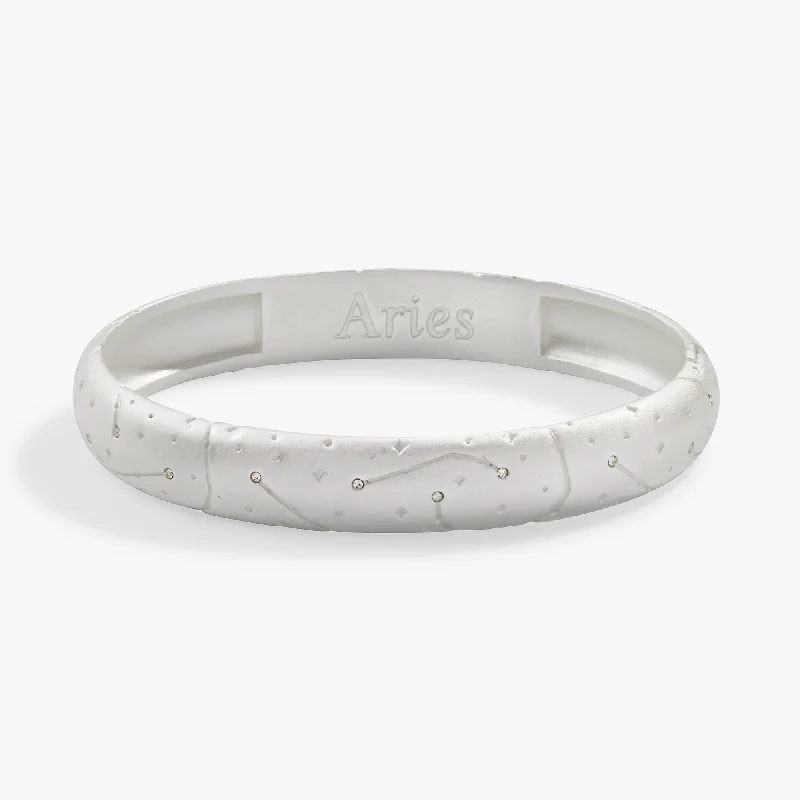 handmade leather cuff bracelet Aries Zodiac Hinge Bangle