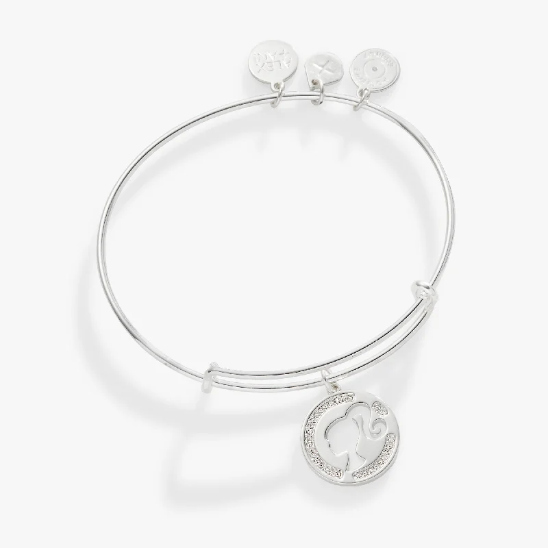 hammered gold disc necklace Barbie™ Silhouette Pave Charm Bangle