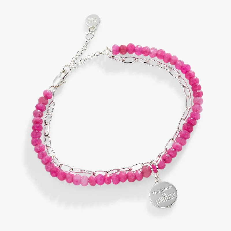 cubic zirconia stud earrings classic Barbie™ 'The Future Is Limitless' Double Layer Adjustable Bracelet