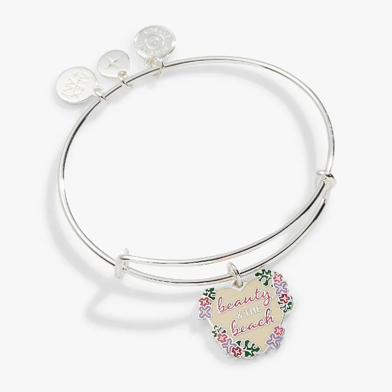 bold Cuban link bracelet men 'Beauty and the Beach' Charm Bangle