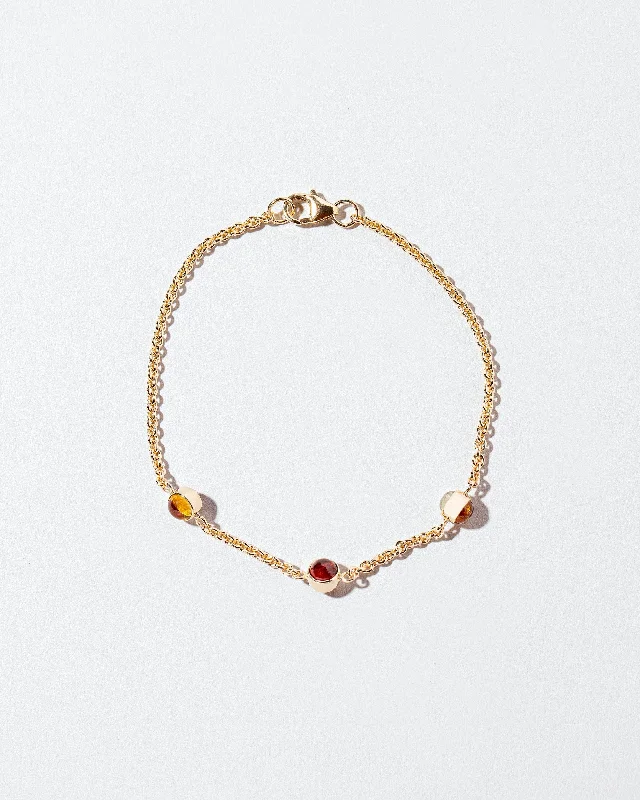 Birthstone Bracelet - Three Bezels