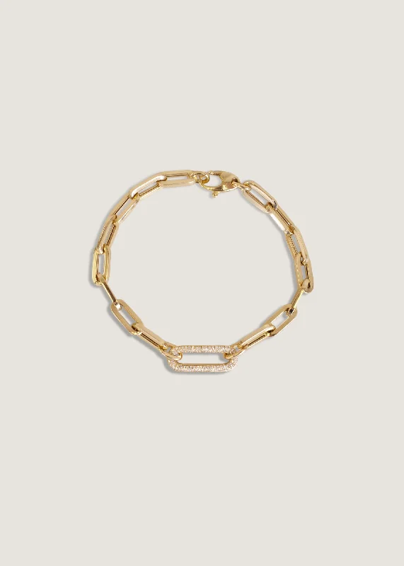 black stainless steel signet ring Bold Pavé Diamond Link Chain Bracelet