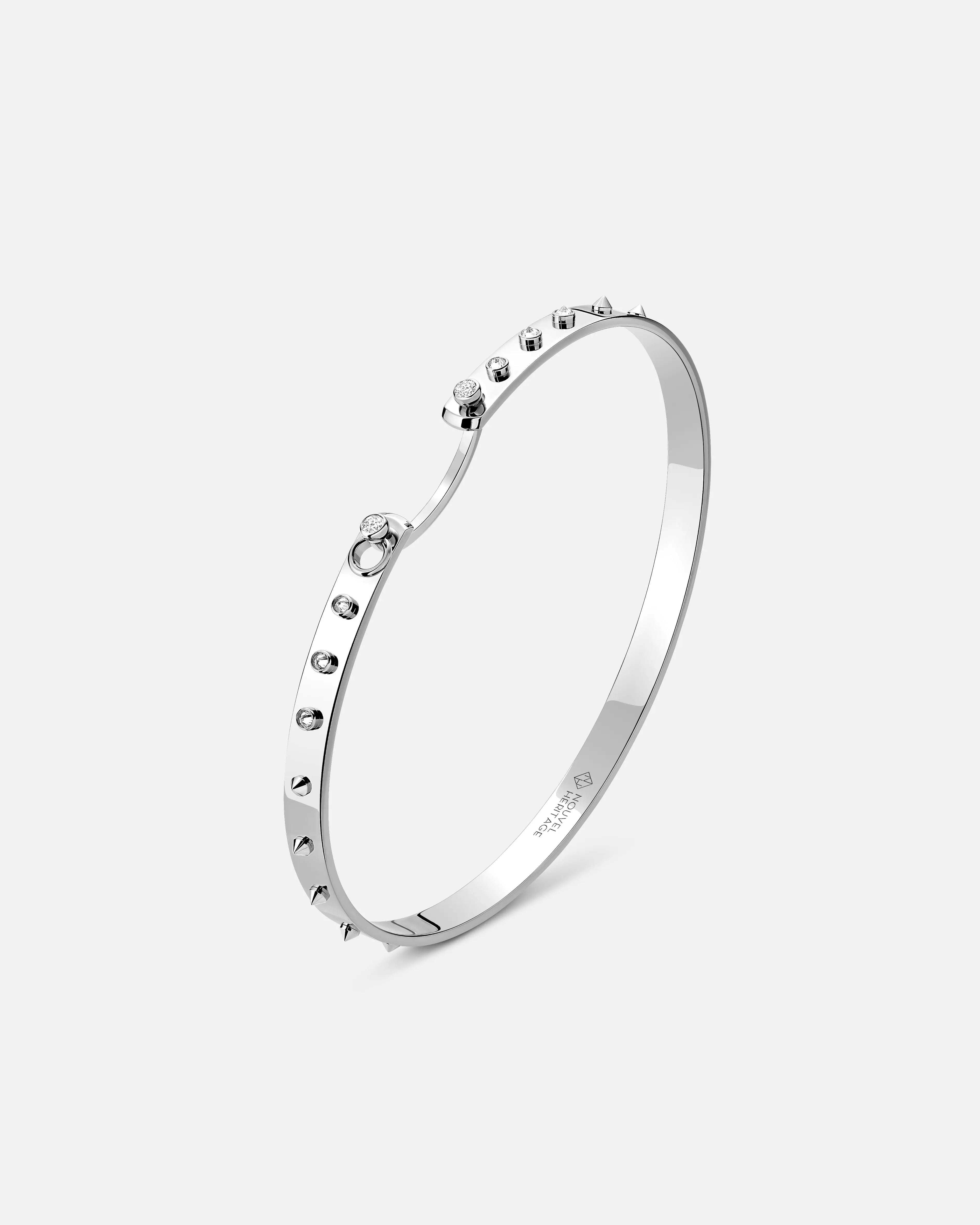 beaded wrap bracelet handmade Brunch in NY Mood Bangle in White Gold
