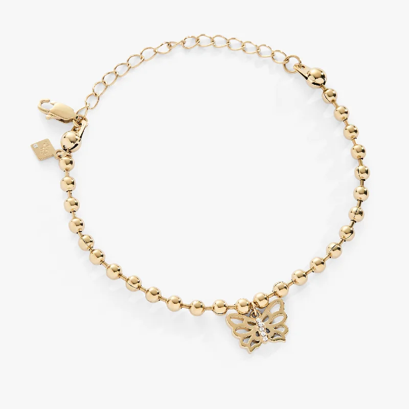 Butterfly Ball Chain Bracelet