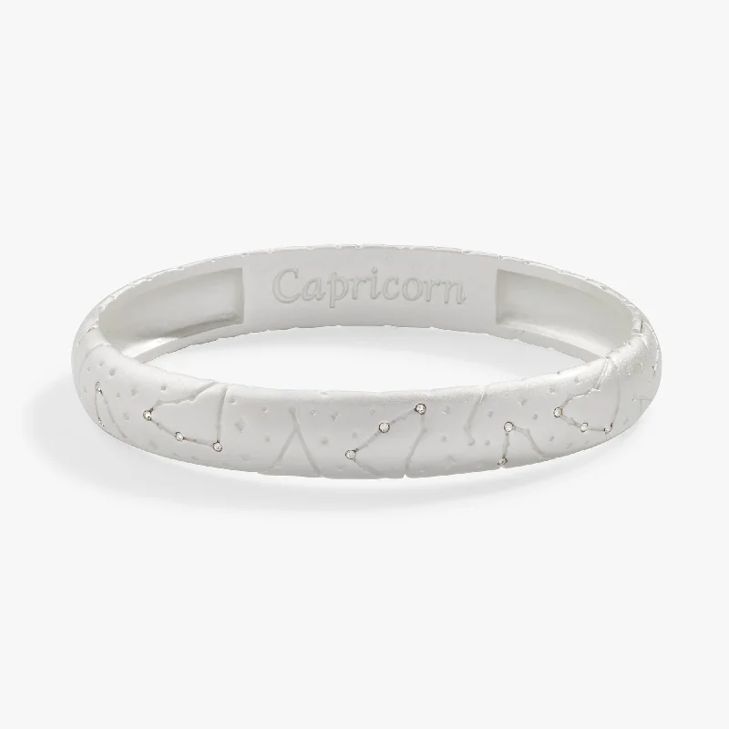 sterling silver angel wing pendant Capricorn Zodiac Hinge Bangle