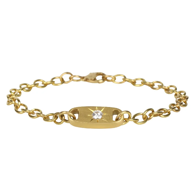 Handmade "Chunky Tag" Bracelet with Star-Set Diamond